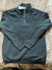 Goodfellow  Co. Men's Quilted 1/4 Snap Front Pullover Sweatshirt Dark Gray Sz M