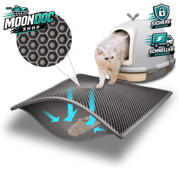Katzenklo Matte Waben Design Wasserdicht 61X38 Cm Unterleger FüR Katzentoilette-image
