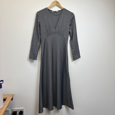 Zara Herringbone Midi A line Dress - Grey - Size XS - Excellent Condition