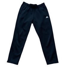 Adidas Women  s Small Black Snap Leg Pants Track Pull On 3 Stripe Athletic Knit