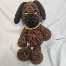 Crochet Brown Dog Handmade Doll Stuffed Animal Toy