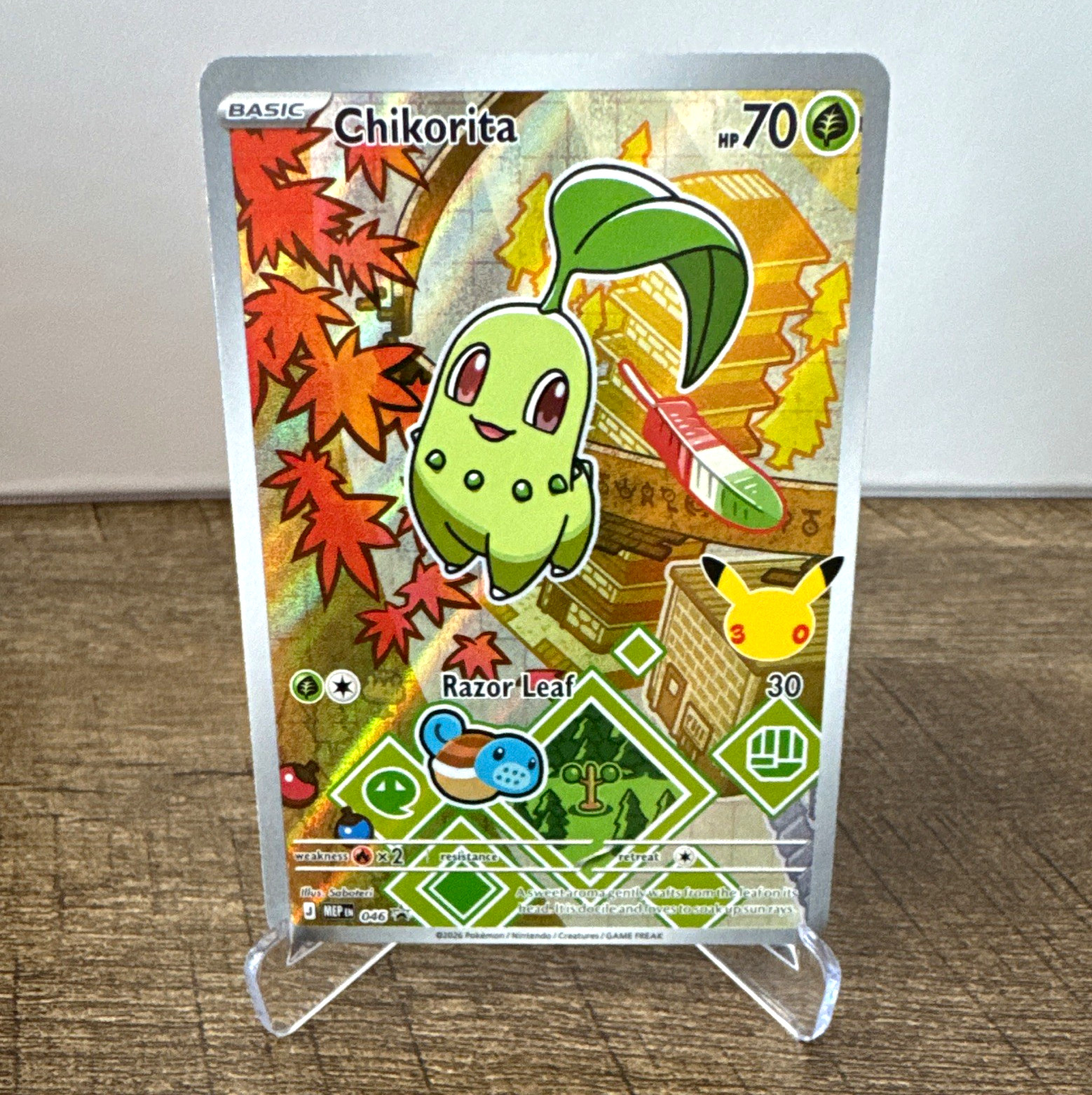 Pokemon TCG Chikorita 046 First Partners Series 2 Holo Promo English
