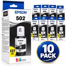 EPSON 502 EcoTank 10 PACK Ink Ultra-high Capacity Bottle Black