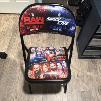 WWE RAW & SmackDown Live Chase Center Event Folding Chair Multicolor Sept 2019