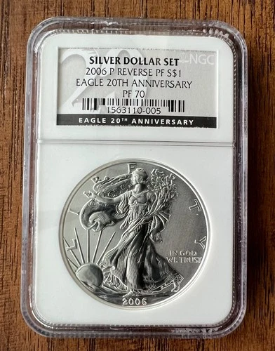 2006-P American Silver Eagle 20th Anniversary - NGC PF70 Reverse Proof