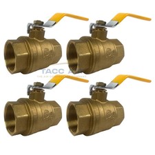 4PC 1-1/4" NPT Brass Ball Valve Full Port Shut-Off Valve CSA Approved 600psi WOG