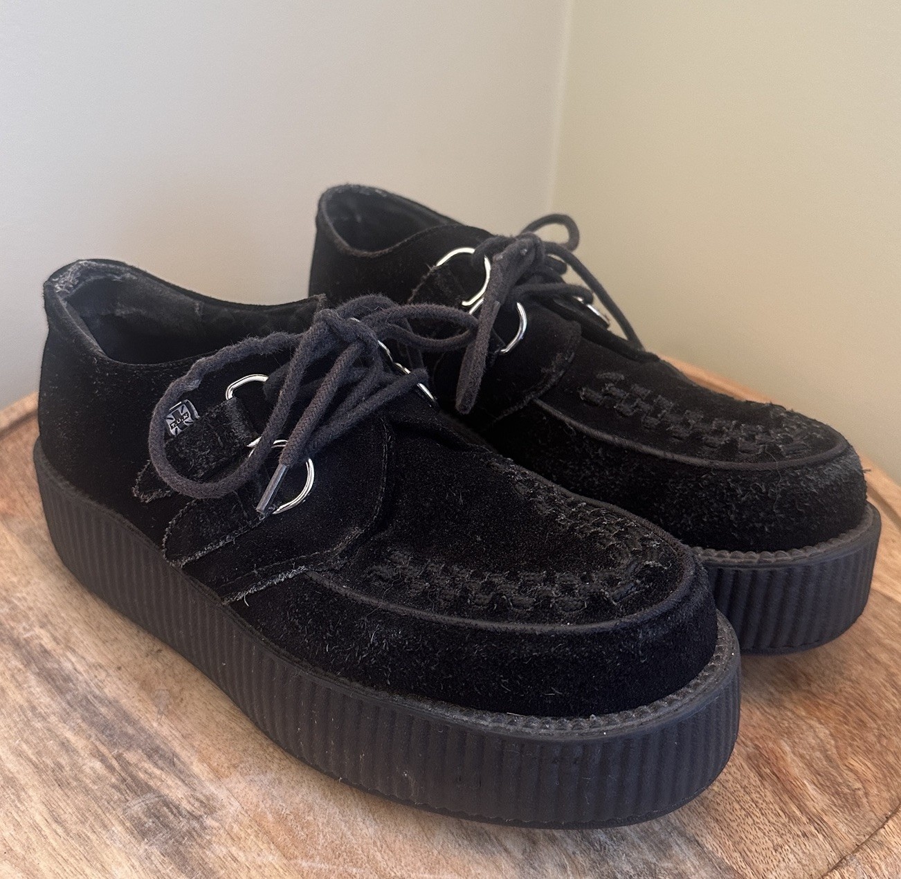 SAOLA TUK VIVA MONDO CREEPER DOPPIA SUOLA CAMOSCIO NERO V7757 Donna 8