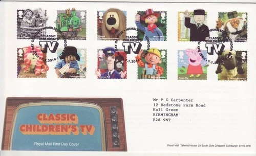 GB Stamps First Day Cover Children's TV, Wombles, Paddington, Peppa Pig SHS 2014
