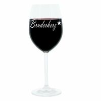 Geschenk Weinglas Bruderherz Bruder Herz Familie Wein Leonardo Glas Gravur 400Ml