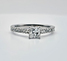 Platinum 0.50ct Princess cut Diamond Engagement Ring EDR Certificated Size M