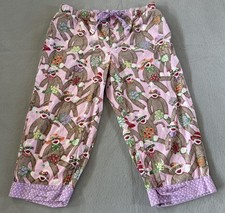 Nick Nora Capri Pajama Bottom Sock Monkey Flowers size M