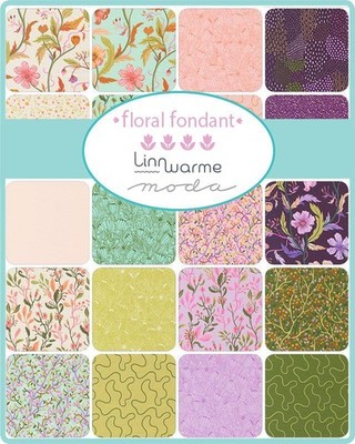 Moda Floral Fondant Layer Cake, 10'' x 10'' Fabric Squares, Linn Warme Fabric,