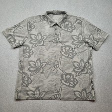 Tommy Bahama IslandZone Polo Shirt Mens XL Gray Floral Print Short Sleeve