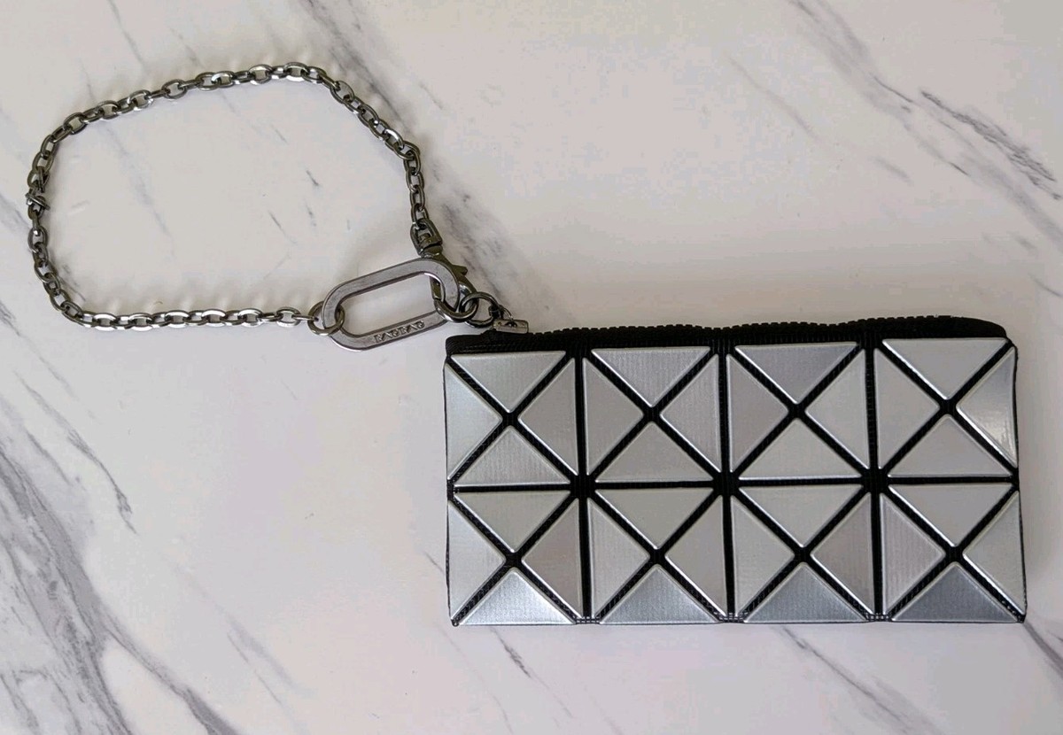 AUTHENTIC Bao Bao Issey Miyake Small Wristlet W/ Strap Silver | eBay