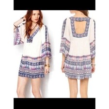 Free People Womens S Terra Nova Boho Oversized Lined Mini Dress