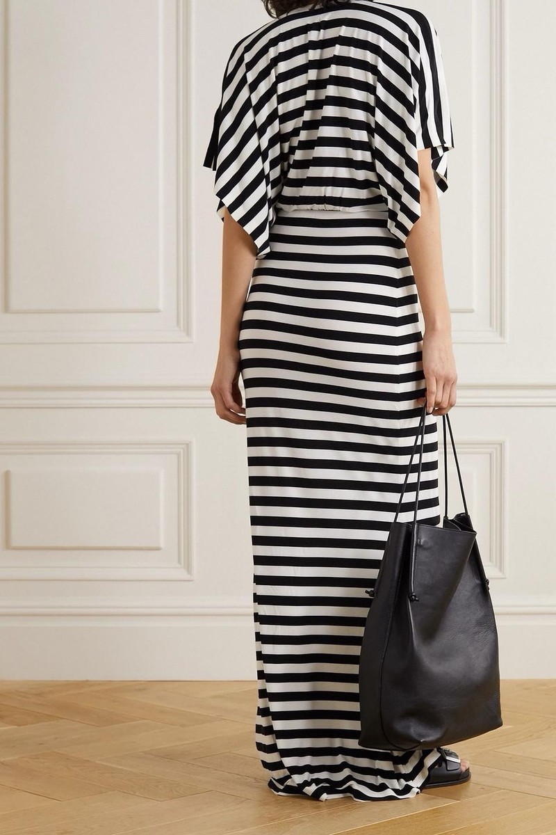 norma kamali obie jersey maxi dress NORMA KAMALI Obie draped metallic stretch-jersey gown