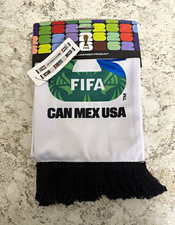 FIFA World Cup 2026 CAN MEX USA Soccer Scarf White/Green Licensed