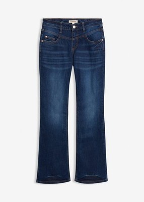 Neu Bootcut-Jeans mit Stretch und weitem Bein Gr. 52 Blau Damenjeans Hose Pants
