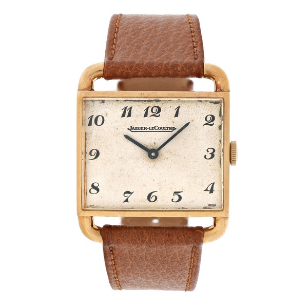 Jumbo Herren HERMES Étrier 18K Gold made by Jaeger LeCoultre, um 1950, m. Box