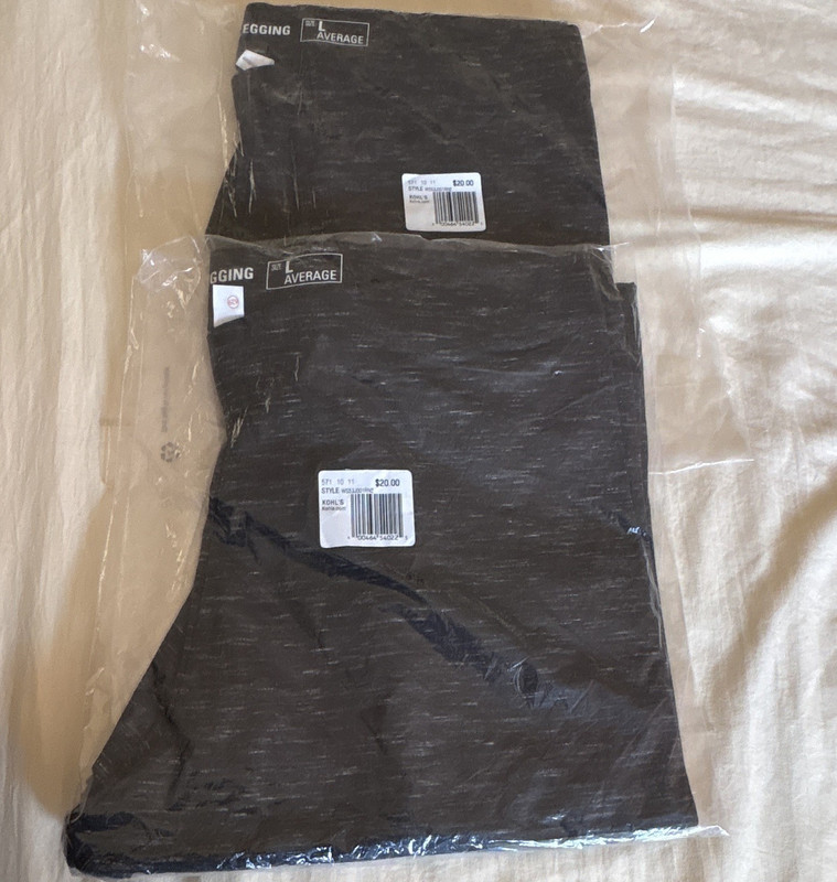 Kohl's Sonoma Women's Full Length Leggings 2 Pack Large NWT in pkg Htr Black 