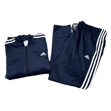 Adidas Womens 3 Stripes Tricot Tracksuit NWT Jacket  Pants Set Sz XL Navy