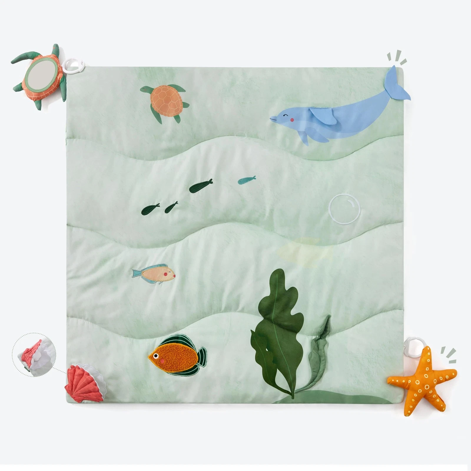 9-in-1 Tummy Time Mat, Soft Sensory Mat for Infants, Baby Play Gym Mat, Newbo...