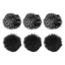 Furry Microphone Windscreen 10mm x 55mm Black,Black White 6 Pack
