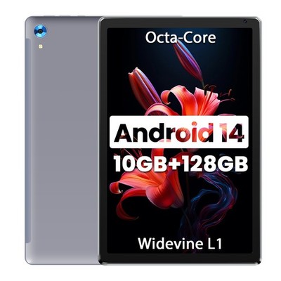10.1'' WIFI Tablet Android 14 HD 10GB RAM 128GB Tablet Pad Octa-Core Dual Camera
