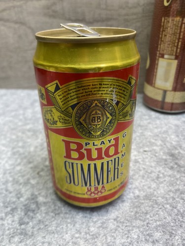 Budweiser Play Bud Summer Games 1992 USA Olympic Beer Can Gold empty