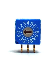 50pc Right Angle Rotary Dip Switch BCD code RR30014 0~9 A~F Scale Hampolt Taiwan