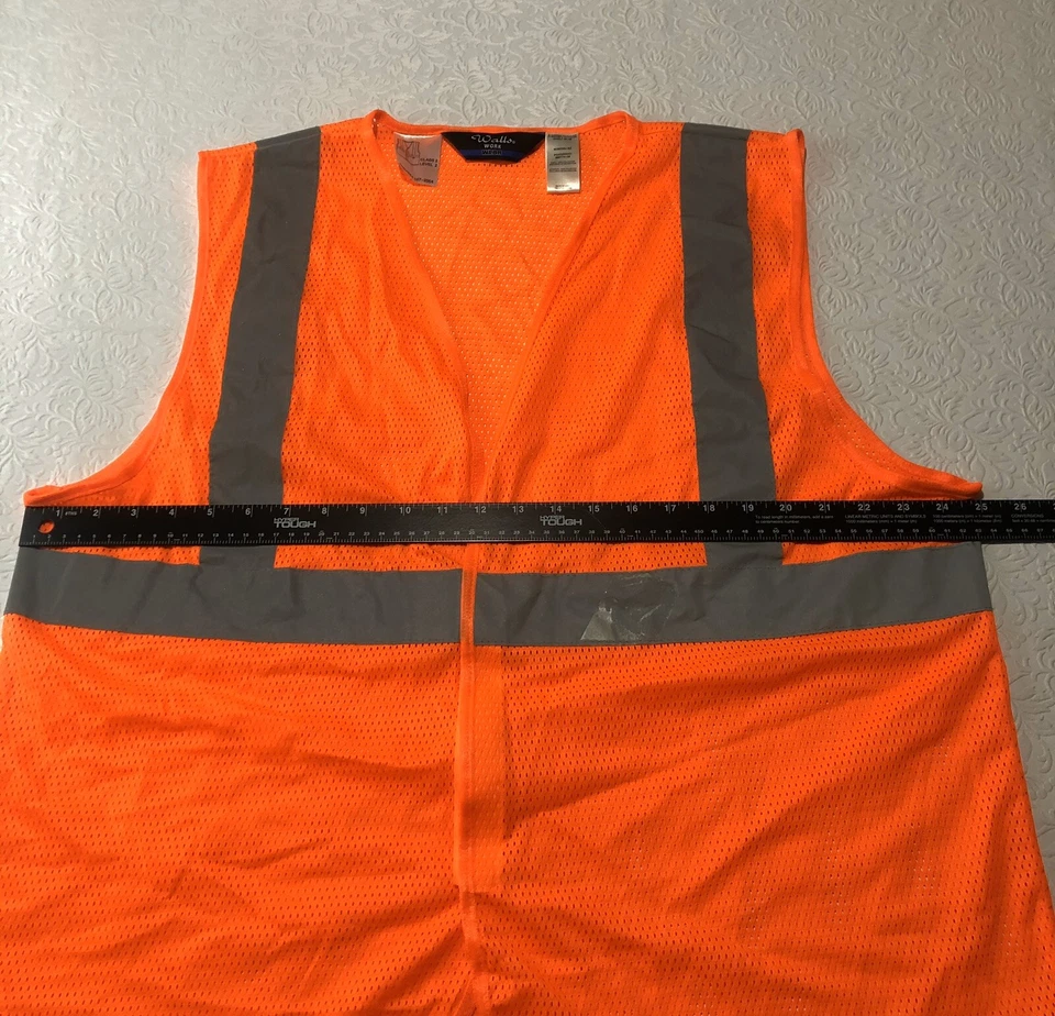 Orange Safety  Reflective Vest Walls Work Wear Materials Class 2 Men Size XL - Image 4 of 4