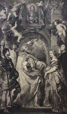 Radierung Gravur Louis Eugene Pirodon Saint Gregoire Papst Nach Rubens