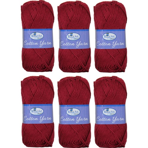 3 & 6 Packs 100% Cotton Crochet Yarn - 30 Colors -50g Skeins- #4 Worsted Med Wt - Picture 18 of 68