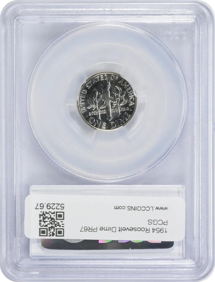 1954 Roosevelt Silver Dime PR67 PCGS - Image 2 of 2