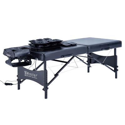 Monaco 30  Portable Massage Table with 3D Lumbar Traction - Black