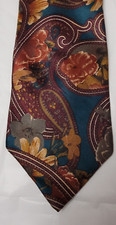 Karl Lagerfeld Mens Silk Tie Necktie Paisley Floral Multicolor 3 3/4 x 55"