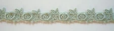 3 5/8 Yds. Sage Green Rayon 1" Floral Guipure Venise Lace vt-154g