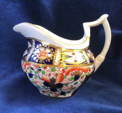 Antiker Crown Derby kleiner Krug Milchcreme frühes Imari Muster rote Markierung um 1820