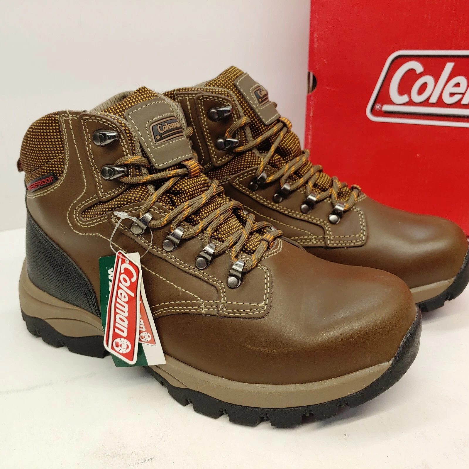 Coleman Travis Hiker High Top Shoes Mens Sz 10 W Brown Waterproof 3M Thinsulate