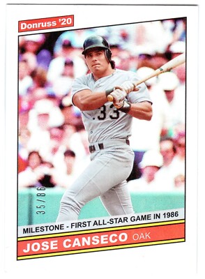 2020 DONRUSS #212 JOSE CANSECO MILESTONE STAT LINE #35/86