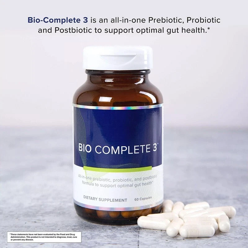 3 PACK 60Caps Bio Complete 3 Capsules Prebiotic Probiotic Postbiotic Supplement - Image 2 of 4