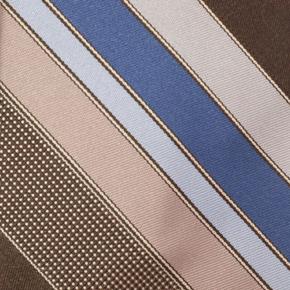 Corbata vintage Bill Blass para hombre 56 en azul marrón cacao diagonal rayas anchas Daytons Foto 2 de 4