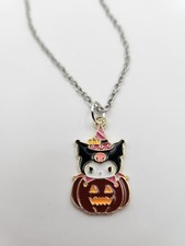 Sanrio Hello Kitty Charm Necklace- Halloween Pumpkin Theme- Kuromi Charm