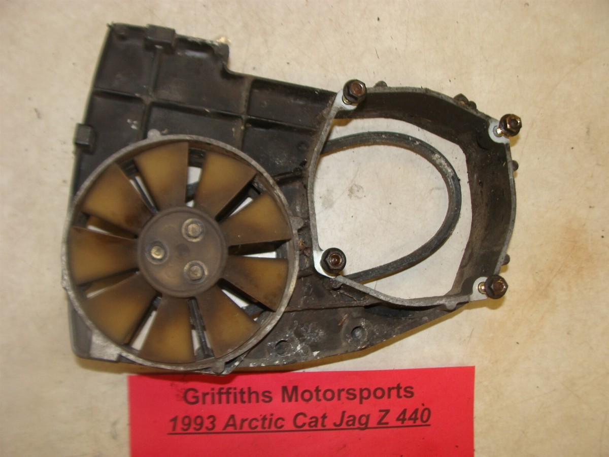1993 ARCTIC CAT JAG Z 440 Deluxe engine cooling fan housing w belt