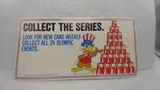 Vintage 1980 Summer Olympics Coca Cola Store Sign Collect All Olympic 24 Cans