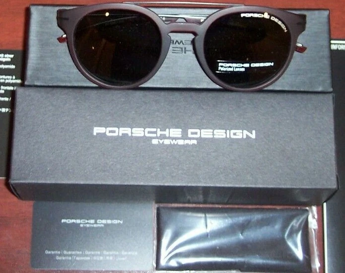 NUEVO Gafas de sol polarizadas Porsche Design P8644 C rojas transparentes negras/grises 8644 Foto 4 de 4