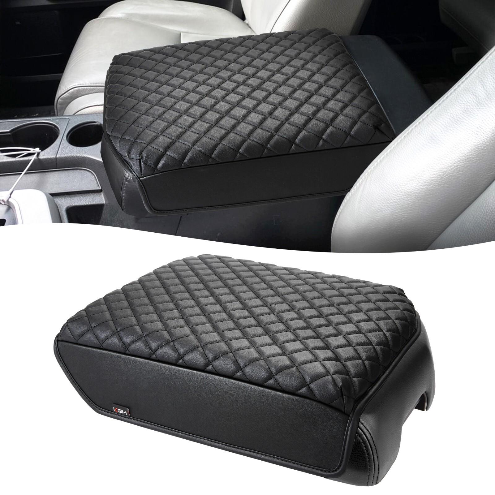 Fit 20072013 Toyota Tundra Center Console Lid Arm Rest PU Leather Protect Cover eBay