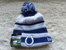 Indianapolis Colts Hat New Era Thanksgiving On Field Sport Knit Beanie Pom