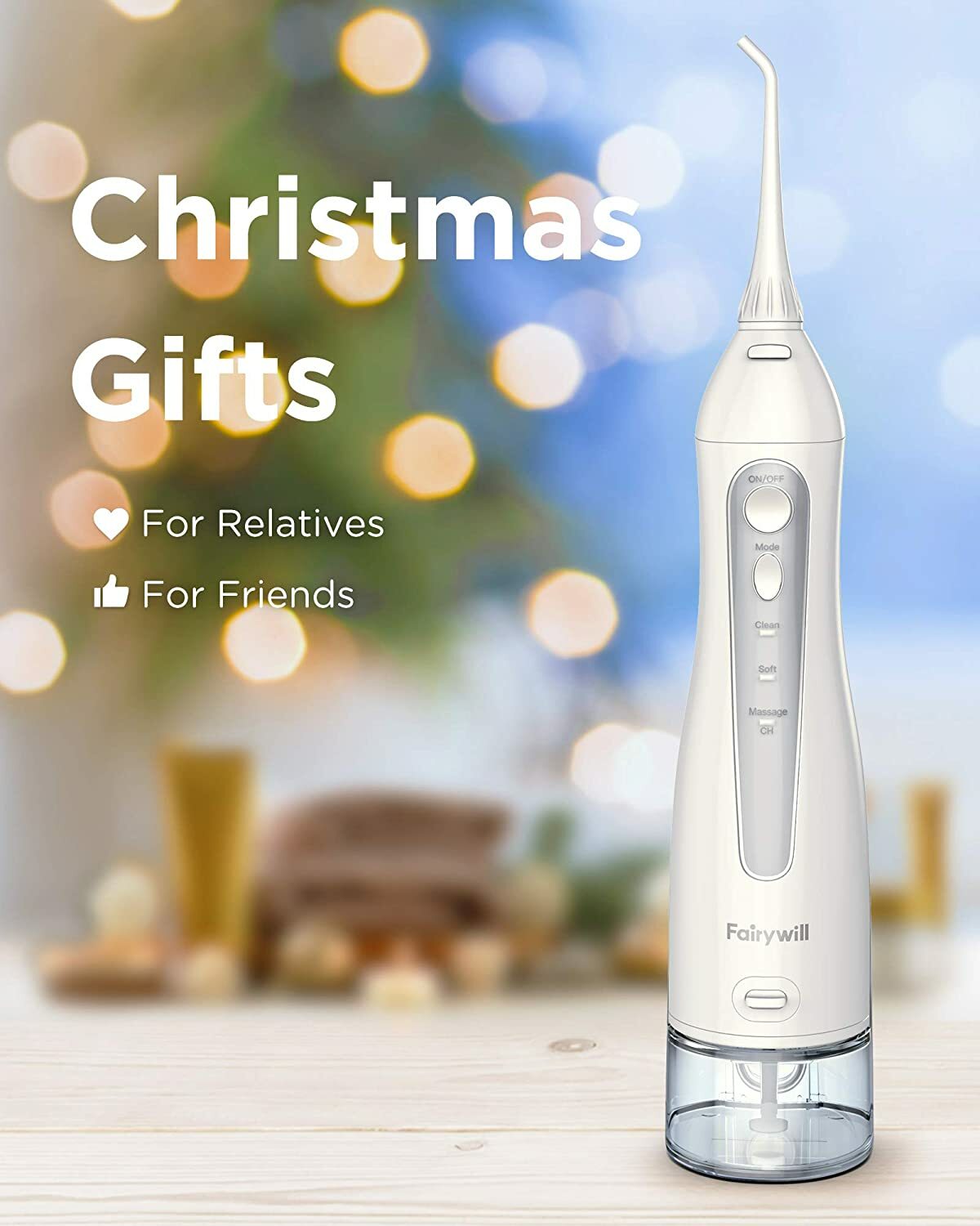 Fairywill Cordless Water Flosser Dental Oral Irrigator Travel Teeth Cleaner Pick