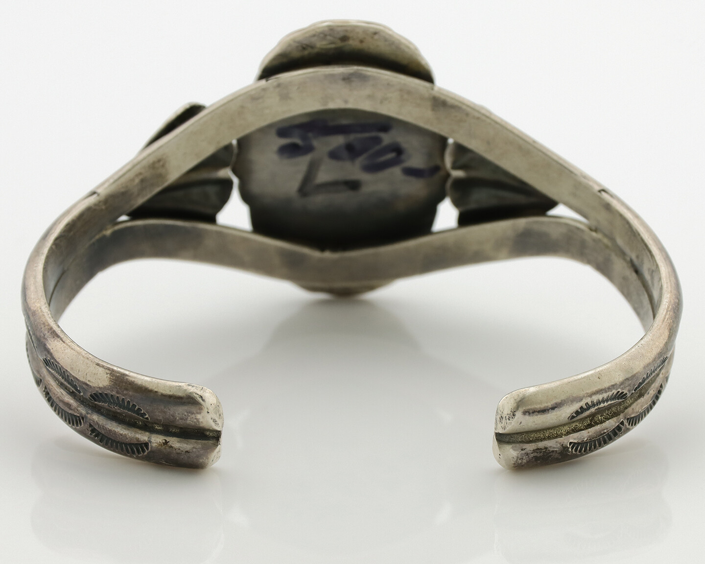 Women's Navajo Bracelet .925 Silver Turpens Pawn Vault Spiderweb Turquoise C80's